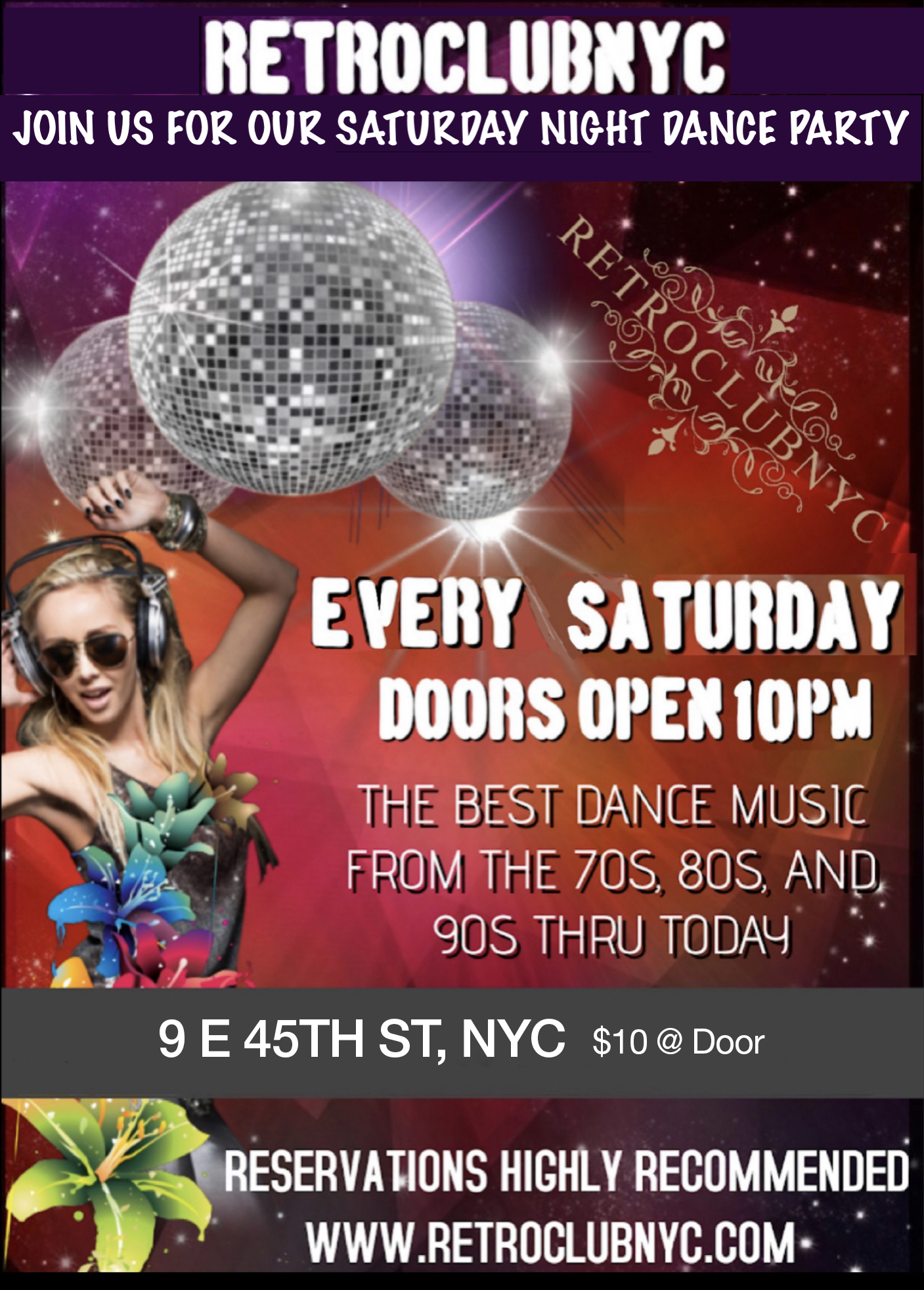 Doors Open 10:00pm - Reservations Suggested - RetroClubNYC
